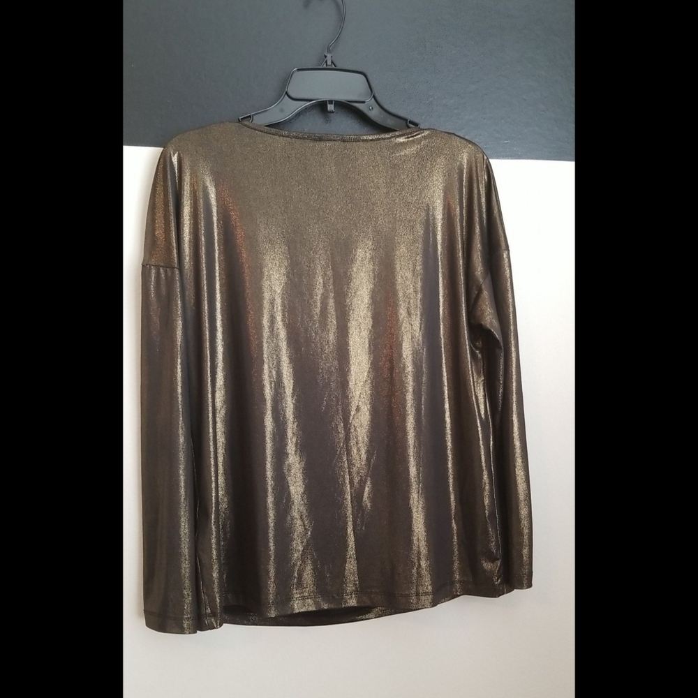 🆕️ LISTING!! GOLD LAME METALLIC COWL NECK BLOUSE - Picture 5 of 13